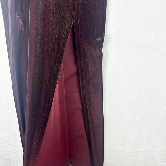 Roberta Vintage Velvet Whimsigoth Maxi Dress Size Medium Deep Wine Merlot - Picture 6 of 9